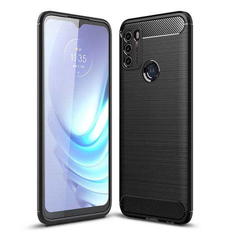 Silikon Hülle Handyhülle Gummi Schutzhülle Flexible Tasche Line für Motorola Moto G50 Schwarz