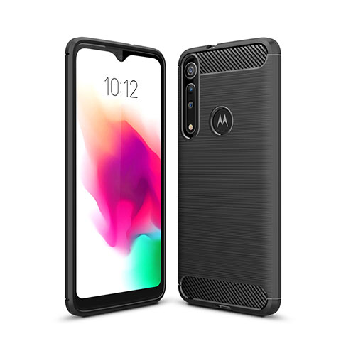 Silikon Hülle Handyhülle Gummi Schutzhülle Flexible Tasche Line für Motorola Moto G8 Play Schwarz