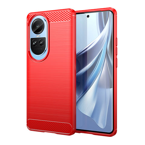 Silikon Hülle Handyhülle Gummi Schutzhülle Flexible Tasche Line für Oppo Reno10 Pro 5G Rot