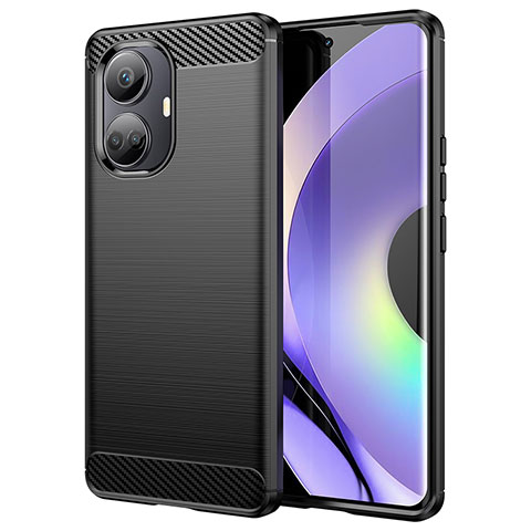 Silikon Hülle Handyhülle Gummi Schutzhülle Flexible Tasche Line für Realme 10 Pro+ Plus 5G Schwarz