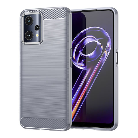 Silikon Hülle Handyhülle Gummi Schutzhülle Flexible Tasche Line für Realme 9 Pro 5G Grau