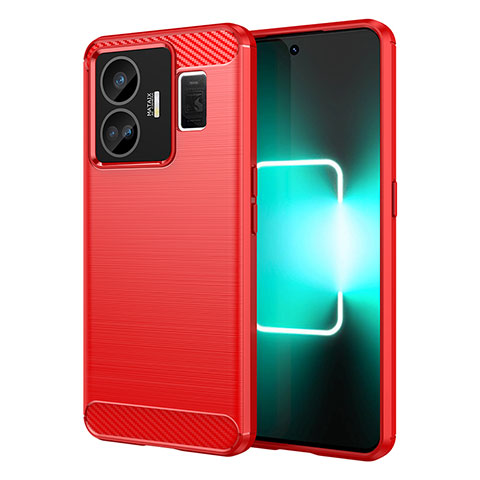 Silikon Hülle Handyhülle Gummi Schutzhülle Flexible Tasche Line für Realme GT5 5G Rot