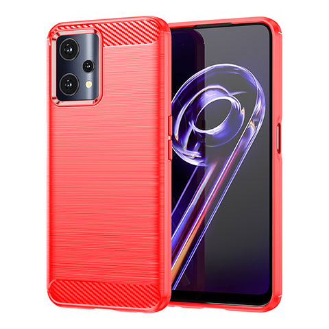 Silikon Hülle Handyhülle Gummi Schutzhülle Flexible Tasche Line für Realme Q5 5G Rot