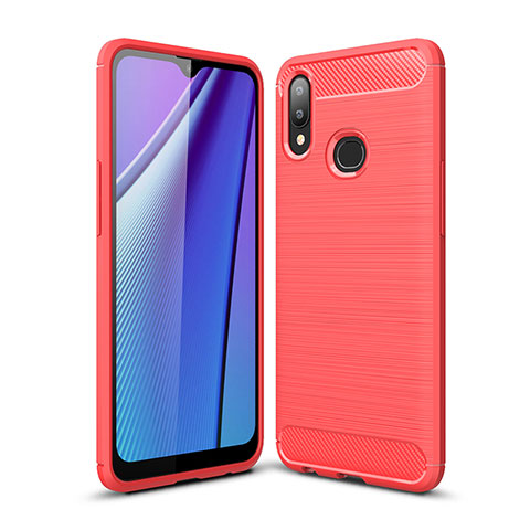 Silikon Hülle Handyhülle Gummi Schutzhülle Flexible Tasche Line für Samsung Galaxy A10s Rot