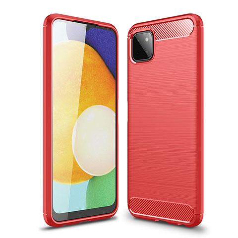 Silikon Hülle Handyhülle Gummi Schutzhülle Flexible Tasche Line für Samsung Galaxy A22 5G Rot