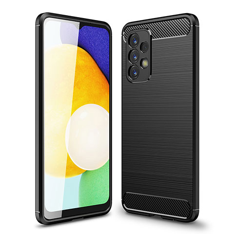 Silikon Hülle Handyhülle Gummi Schutzhülle Flexible Tasche Line für Samsung Galaxy A23 4G Schwarz