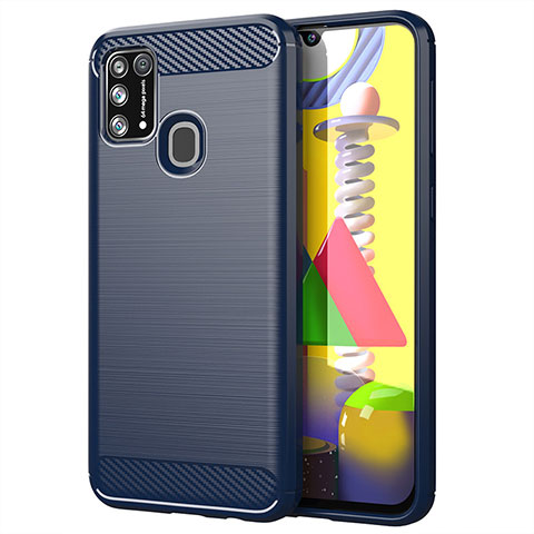 Silikon Hülle Handyhülle Gummi Schutzhülle Flexible Tasche Line für Samsung Galaxy M31 Blau