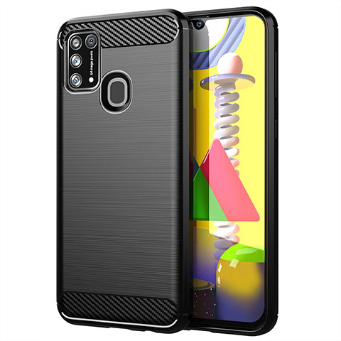 Silikon Hülle Handyhülle Gummi Schutzhülle Flexible Tasche Line für Samsung Galaxy M31 Prime Edition Schwarz