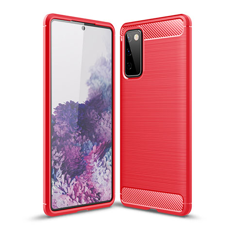 Silikon Hülle Handyhülle Gummi Schutzhülle Flexible Tasche Line für Samsung Galaxy S20 Lite 5G Rot