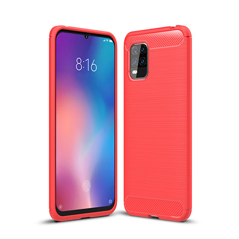 Silikon Hülle Handyhülle Gummi Schutzhülle Flexible Tasche Line für Xiaomi Mi 10 Lite Rot