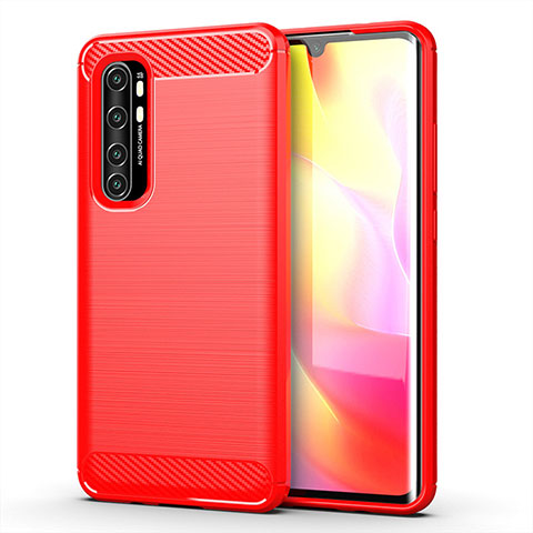 Silikon Hülle Handyhülle Gummi Schutzhülle Flexible Tasche Line für Xiaomi Mi Note 10 Lite Rot