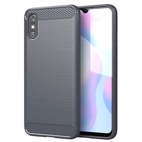 Silikon Hülle Handyhülle Gummi Schutzhülle Flexible Tasche Line für Xiaomi Redmi 9AT Grau