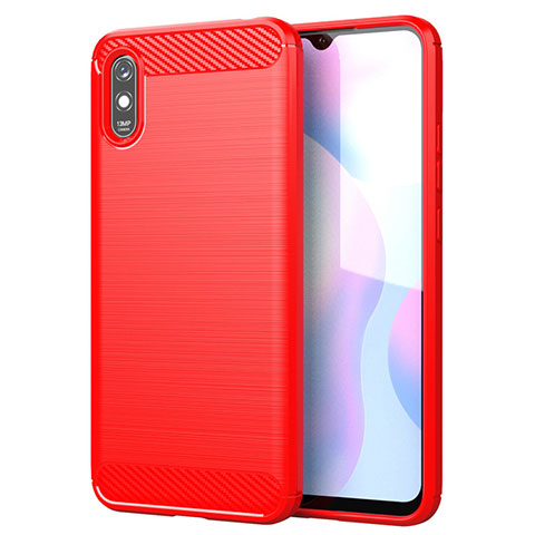 Silikon Hülle Handyhülle Gummi Schutzhülle Flexible Tasche Line für Xiaomi Redmi 9AT Rot