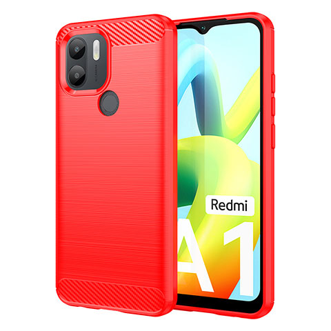 Silikon Hülle Handyhülle Gummi Schutzhülle Flexible Tasche Line für Xiaomi Redmi A1 Plus Rot