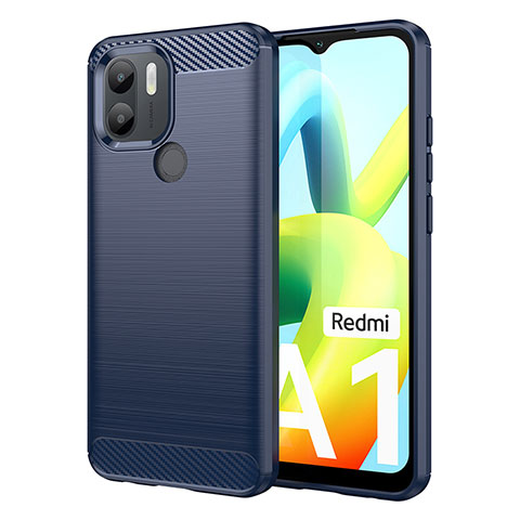 Silikon Hülle Handyhülle Gummi Schutzhülle Flexible Tasche Line für Xiaomi Redmi A2 Blau