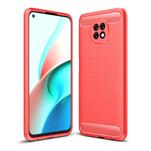 Silikon Hülle Handyhülle Gummi Schutzhülle Flexible Tasche Line für Xiaomi Redmi Note 9 5G Rot