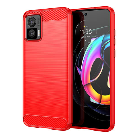 Silikon Hülle Handyhülle Gummi Schutzhülle Flexible Tasche Line MF1 für Motorola Moto Edge 30 Lite 5G Rot