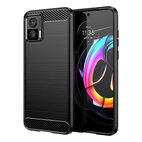 Silikon Hülle Handyhülle Gummi Schutzhülle Flexible Tasche Line MF1 für Motorola Moto Edge 30 Neo 5G Schwarz