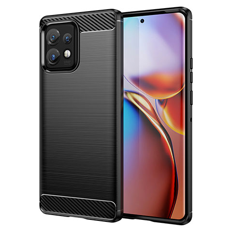 Silikon Hülle Handyhülle Gummi Schutzhülle Flexible Tasche Line MF1 für Motorola Moto Edge 40 Pro 5G Schwarz