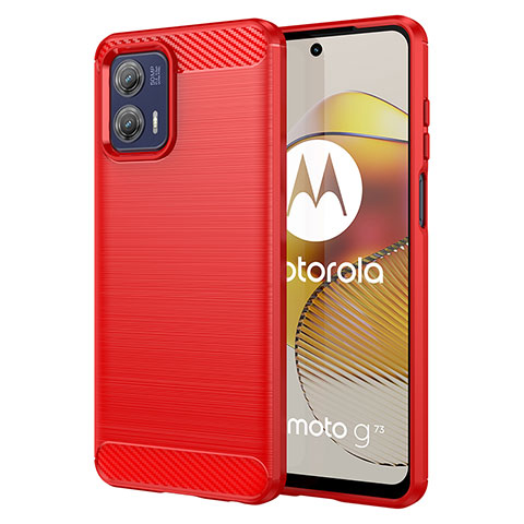 Silikon Hülle Handyhülle Gummi Schutzhülle Flexible Tasche Line MF1 für Motorola Moto G73 5G Rot