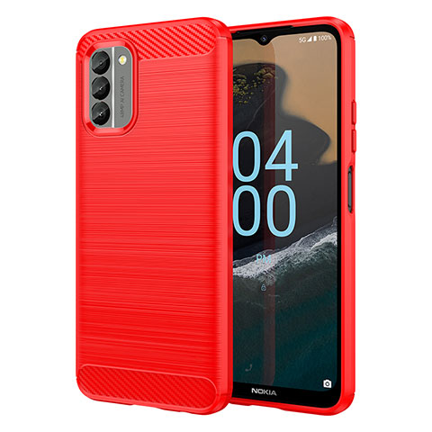 Silikon Hülle Handyhülle Gummi Schutzhülle Flexible Tasche Line MF1 für Nokia G400 5G Rot