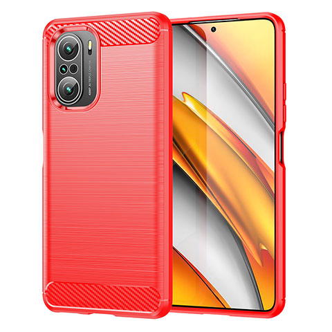 Silikon Hülle Handyhülle Gummi Schutzhülle Flexible Tasche Line MF1 für Xiaomi Redmi K40 5G Rot