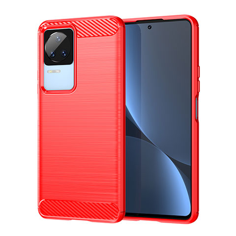 Silikon Hülle Handyhülle Gummi Schutzhülle Flexible Tasche Line MF1 für Xiaomi Redmi K60E 5G Rot