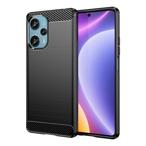 Silikon Hülle Handyhülle Gummi Schutzhülle Flexible Tasche Line MF1 für Xiaomi Redmi Note 12 Turbo 5G Schwarz