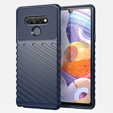 Silikon Hülle Handyhülle Gummi Schutzhülle Flexible Tasche Line S01 für LG Stylo 6 Blau