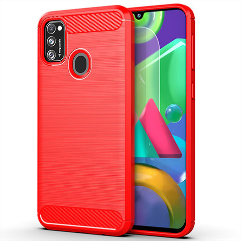 Silikon Hülle Handyhülle Gummi Schutzhülle Flexible Tasche Line S01 für Samsung Galaxy M30s Rot