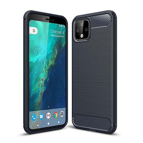 Silikon Hülle Handyhülle Gummi Schutzhülle Flexible Tasche Line WL1 für Google Pixel 4 XL Blau