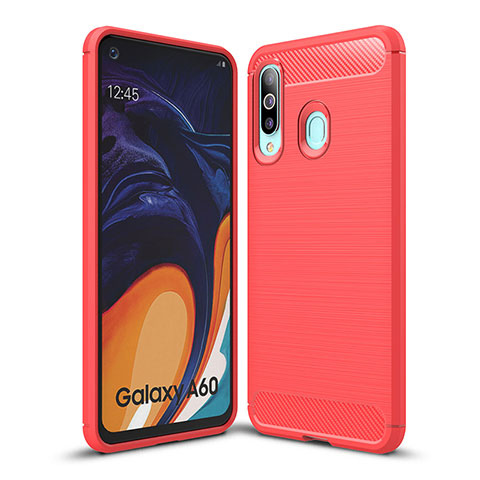 Silikon Hülle Handyhülle Gummi Schutzhülle Flexible Tasche Line WL1 für Samsung Galaxy A60 Rot