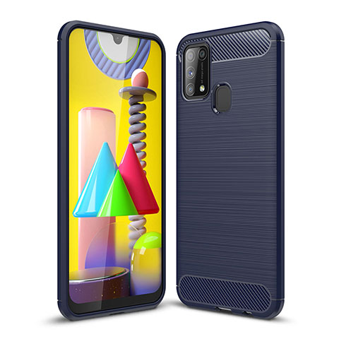 Silikon Hülle Handyhülle Gummi Schutzhülle Flexible Tasche Line WL1 für Samsung Galaxy M31 Blau