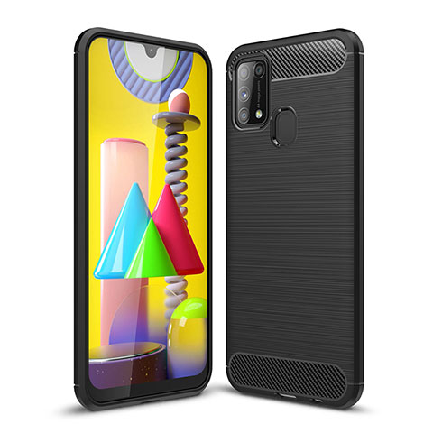 Silikon Hülle Handyhülle Gummi Schutzhülle Flexible Tasche Line WL1 für Samsung Galaxy M31 Prime Edition Schwarz