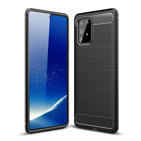 Silikon Hülle Handyhülle Gummi Schutzhülle Flexible Tasche Line WL1 für Samsung Galaxy S10 Lite Schwarz