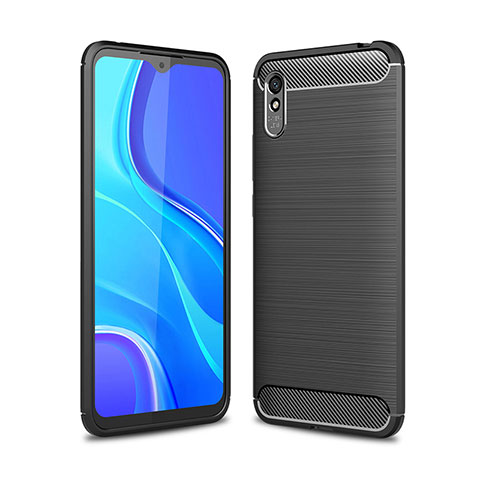 Silikon Hülle Handyhülle Gummi Schutzhülle Flexible Tasche Line WL1 für Xiaomi Redmi 9i Schwarz