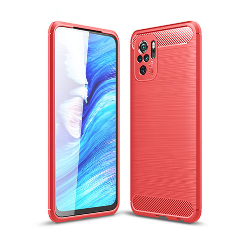 Silikon Hülle Handyhülle Gummi Schutzhülle Flexible Tasche Line WL1 für Xiaomi Redmi Note 10 4G Rot