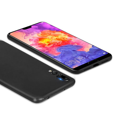 Silikon Hülle Handyhülle Gummi Schutzhülle für Huawei P20 Pro Schwarz