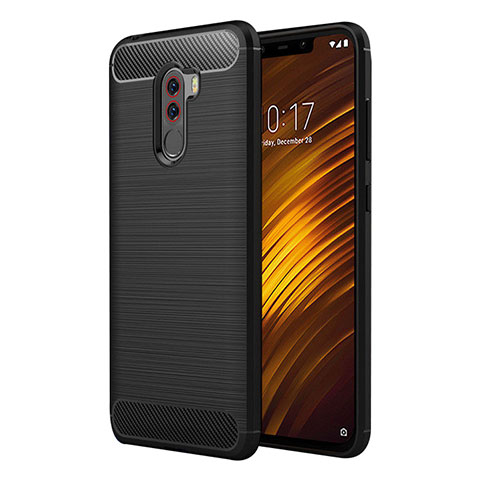 Silikon Hülle Handyhülle Gummi Schutzhülle Köper für Xiaomi Pocophone F1 Schwarz