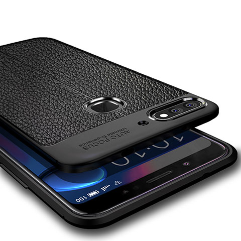 Silikon Hülle Handyhülle Gummi Schutzhülle Leder für Huawei Enjoy 8 Schwarz