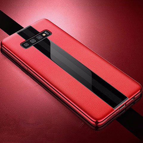 Silikon Hülle Handyhülle Gummi Schutzhülle Leder Tasche A01 für Samsung Galaxy S10 Rot