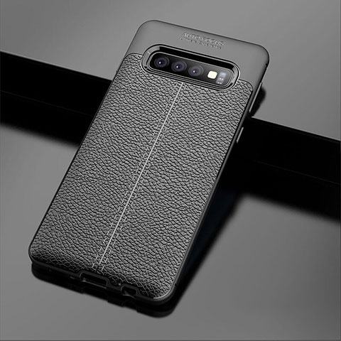 Silikon Hülle Handyhülle Gummi Schutzhülle Leder Tasche A02 für Samsung Galaxy S10 5G Schwarz