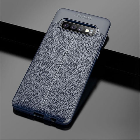 Silikon Hülle Handyhülle Gummi Schutzhülle Leder Tasche A02 für Samsung Galaxy S10 Blau