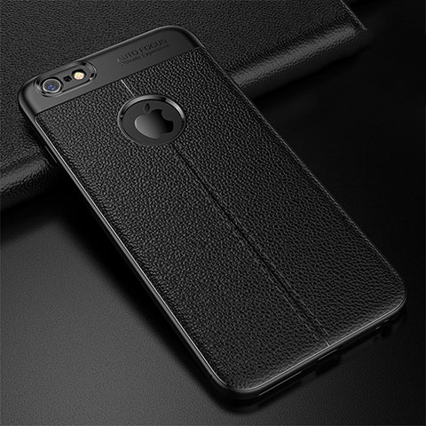 Silikon Hülle Handyhülle Gummi Schutzhülle Leder Tasche D01 für Apple iPhone 6 Schwarz