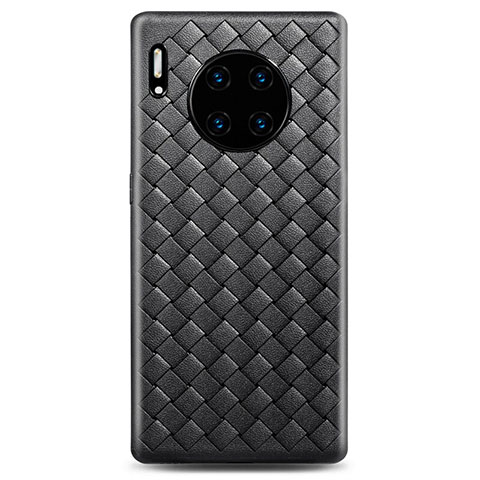 Silikon Hülle Handyhülle Gummi Schutzhülle Leder Tasche D01 für Huawei Mate 30 5G Schwarz