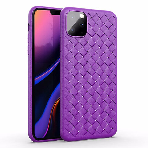 Silikon Hülle Handyhülle Gummi Schutzhülle Leder Tasche für Apple iPhone 11 Pro Max Violett