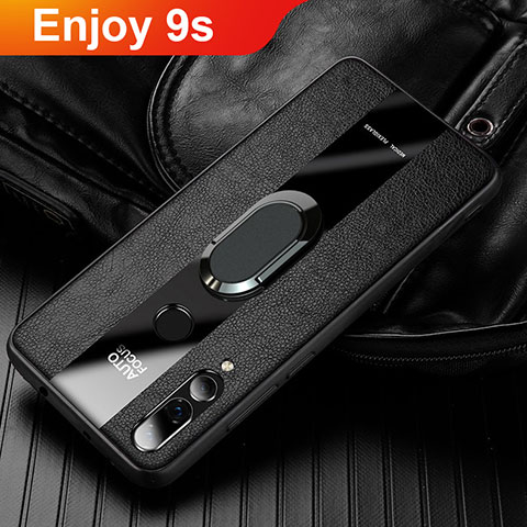 Silikon Hülle Handyhülle Gummi Schutzhülle Leder Tasche für Huawei Enjoy 9s Schwarz