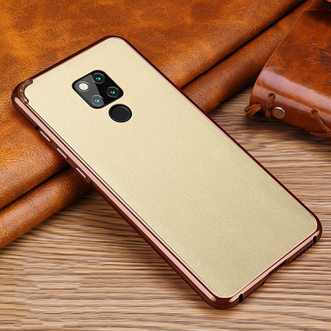 Silikon Hülle Handyhülle Gummi Schutzhülle Leder Tasche für Huawei Mate 20 X 5G Gold