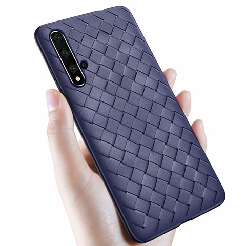 Silikon Hülle Handyhülle Gummi Schutzhülle Leder Tasche für Huawei Nova 5T Blau