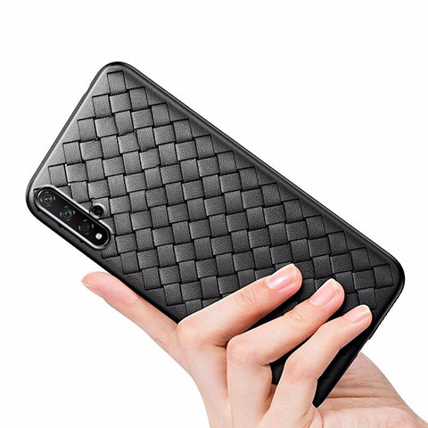 Silikon Hülle Handyhülle Gummi Schutzhülle Leder Tasche für Huawei Nova 5T Schwarz